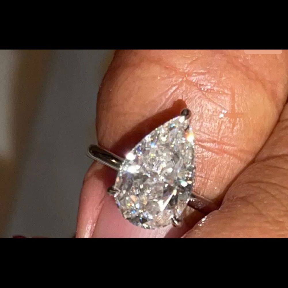 SOLD!!!!-3.20 TCW Pear Moissanite Ring-SOLD!!!!!